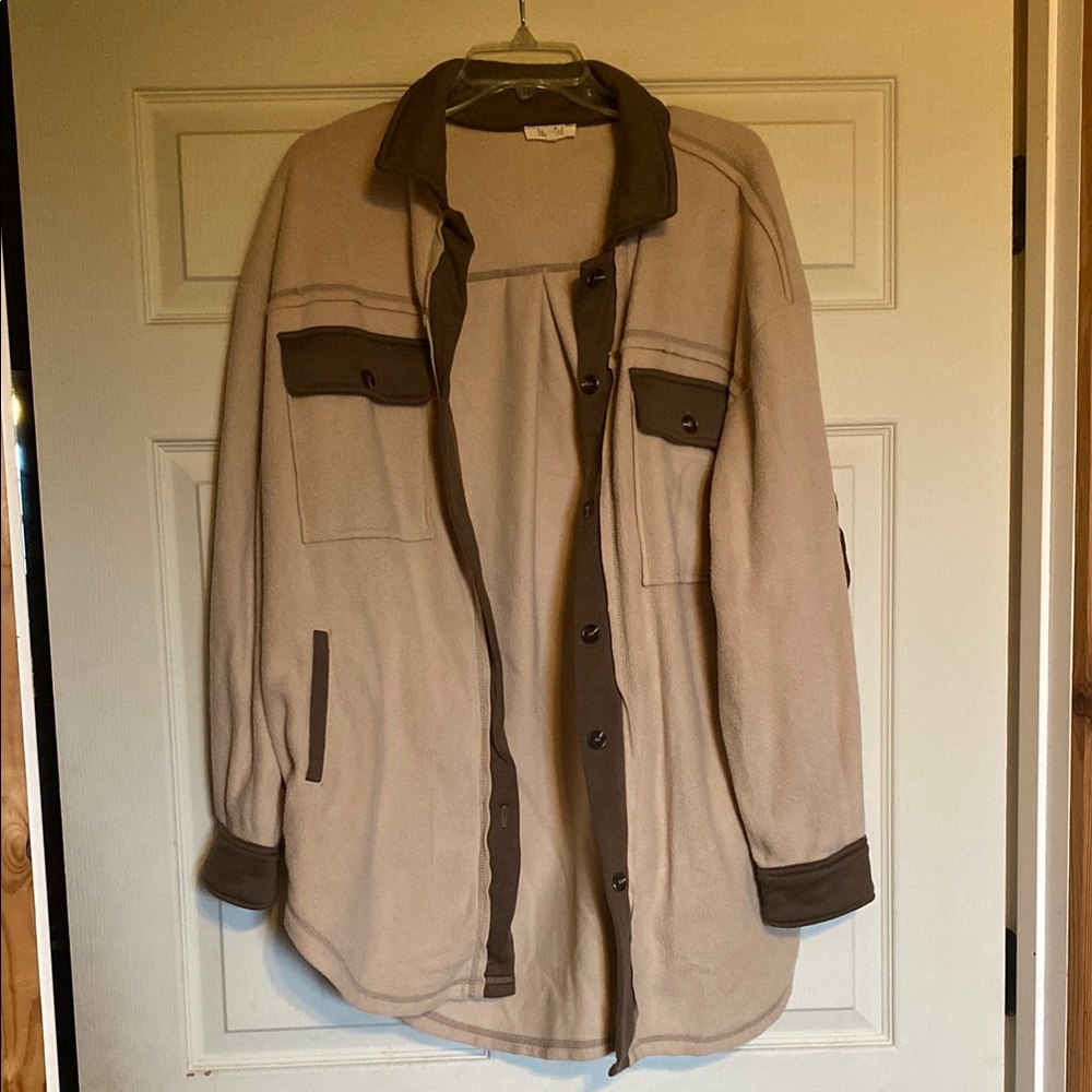 LA MIEL Cream and Brown Lightweight Jacket